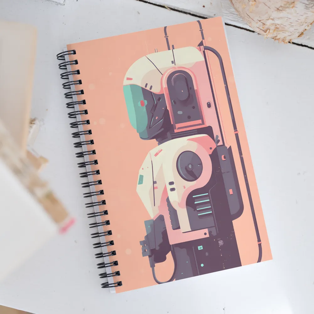 Futuristic Astronaut Bot | Spiral Notebook