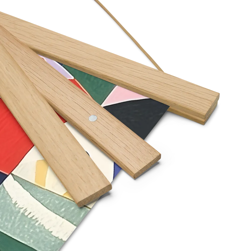 Dynamic Mosaic Symmetry | Poster With Oak Wood Hanger | 10″×10″