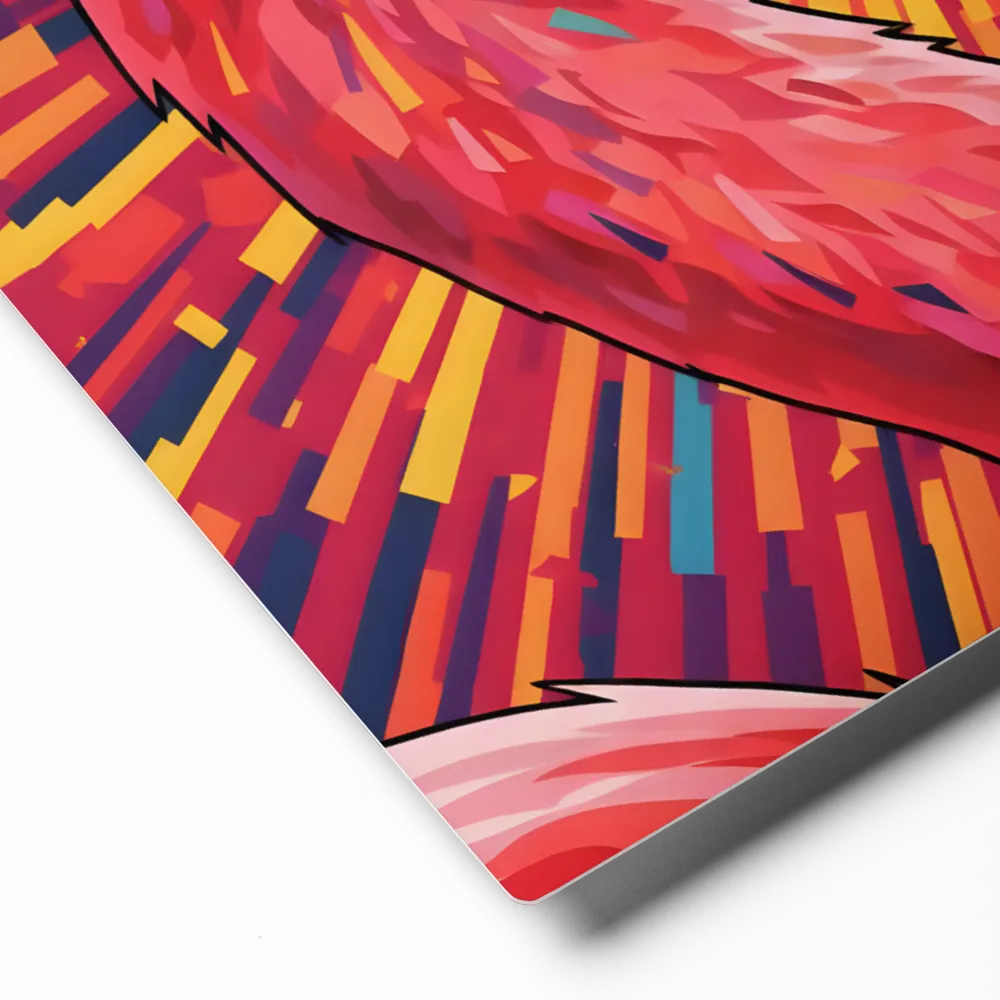 Radiant Flamingo 
 Metal Print | 12″x 12″