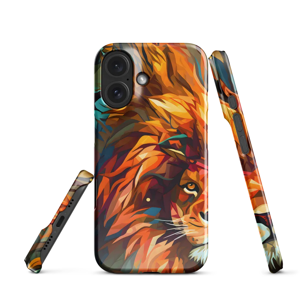 Majestic Gaze: The Polygonal Lion | Phone Case |  16 | Snap Case | Glossy