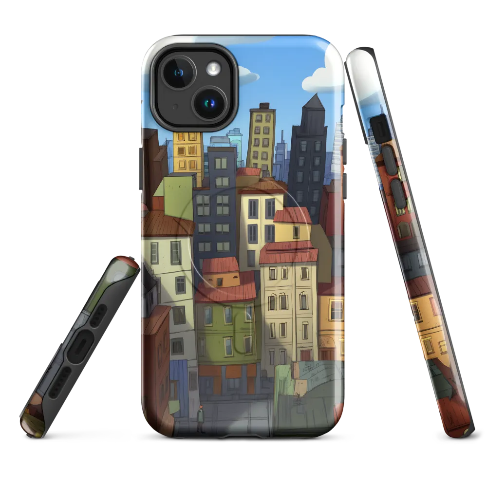 Urban Symphony: A Colorful Cityscape | Phone Case |  14 Plus | MagSafe® Tough Case | Glossy