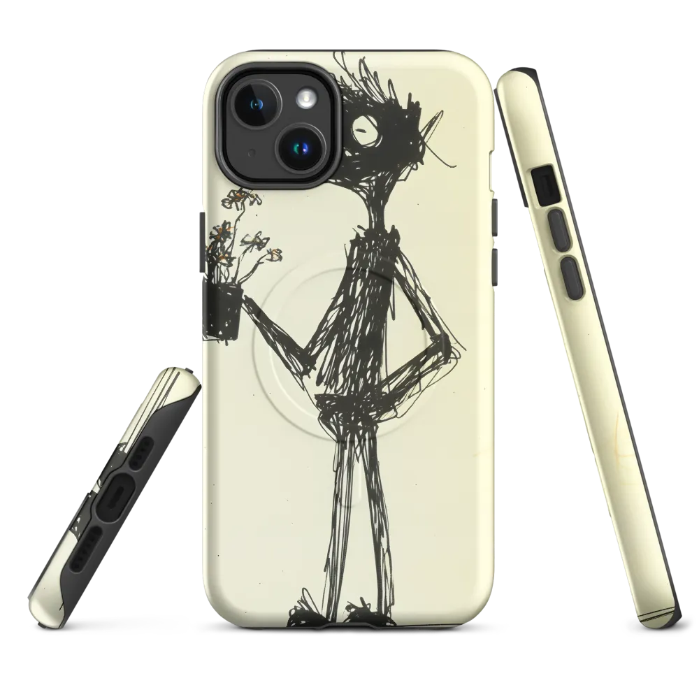Whimsical Figure with Flowers