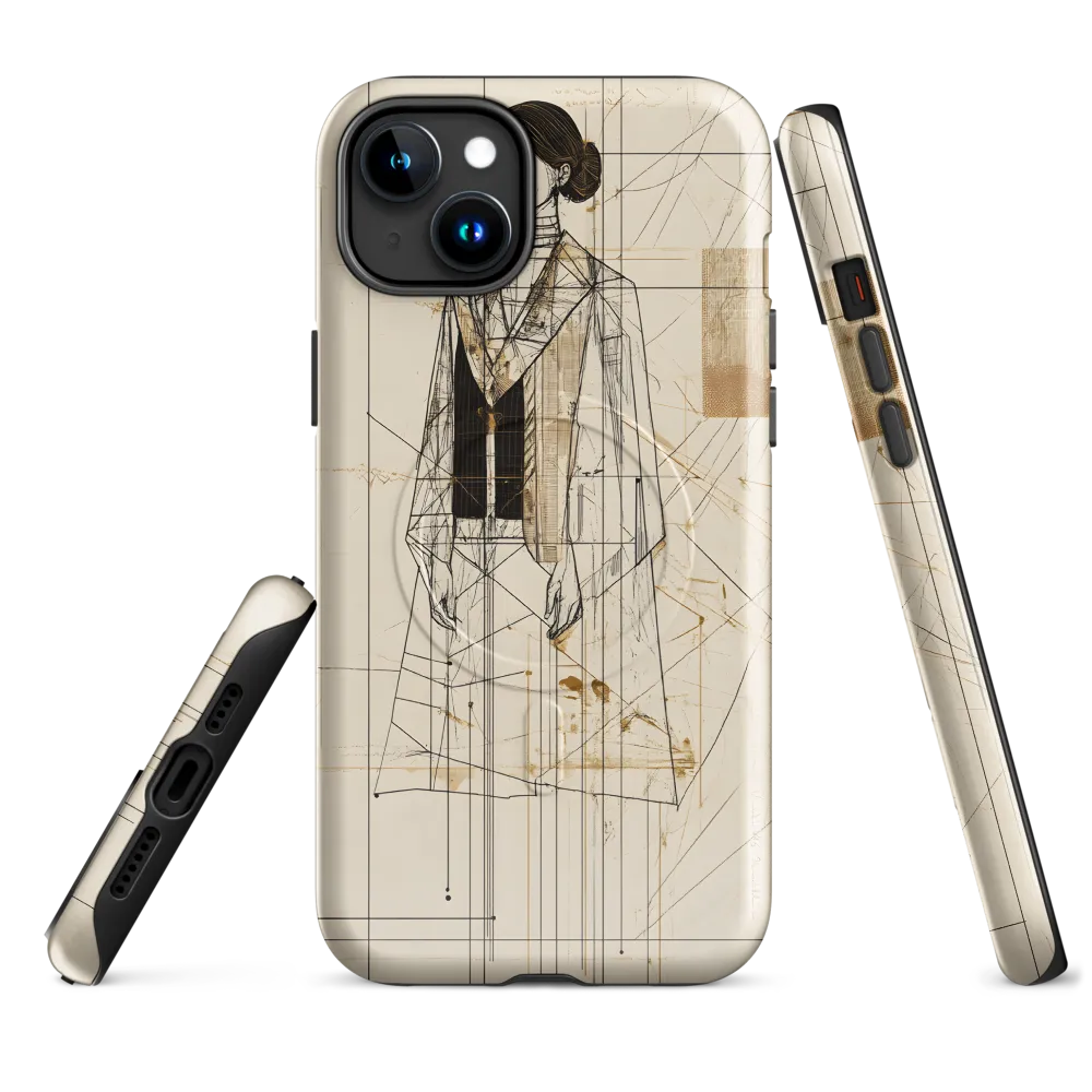 Elegance in Lines | Phone Case |  15 Plus | MagSafe® Tough Case | Glossy