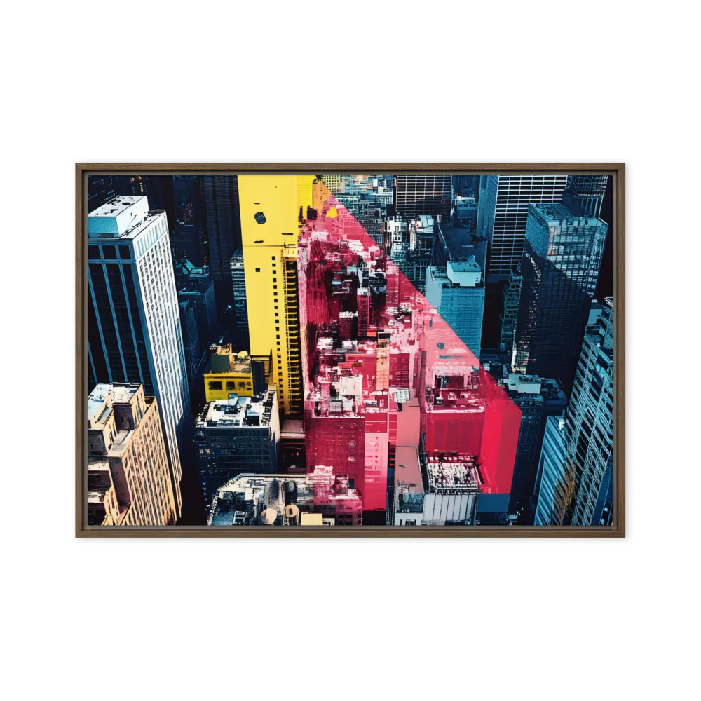 Dynamic Urban Symphony | Canvas with Brown Frame | 20″×30″