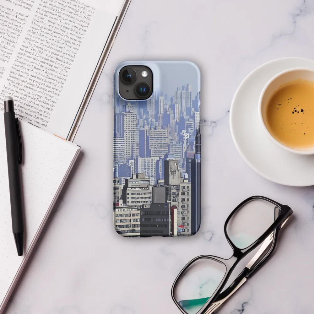 Urban Symphony: A Cityscape in Blues and Grays | Phone Case |  15 Plus | Snap Case | Matte