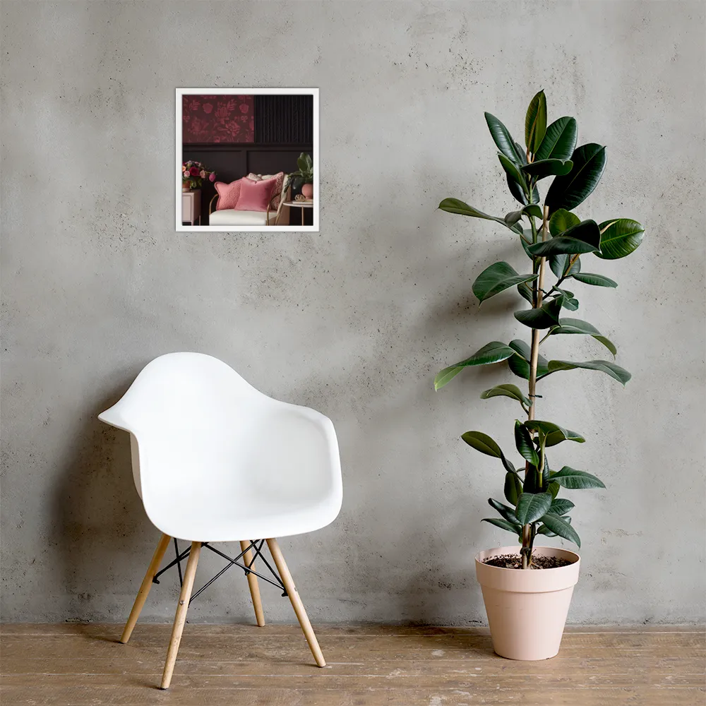 Elegance in Contrast: A Modern Interior Design | Poster with White Frame | 16″×16″