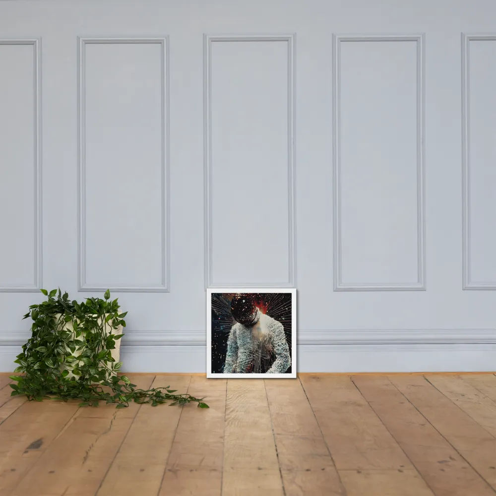 Ethereal Astronaut: A Journey Through the Cosmos | Poster with White Frame | 14″×14″