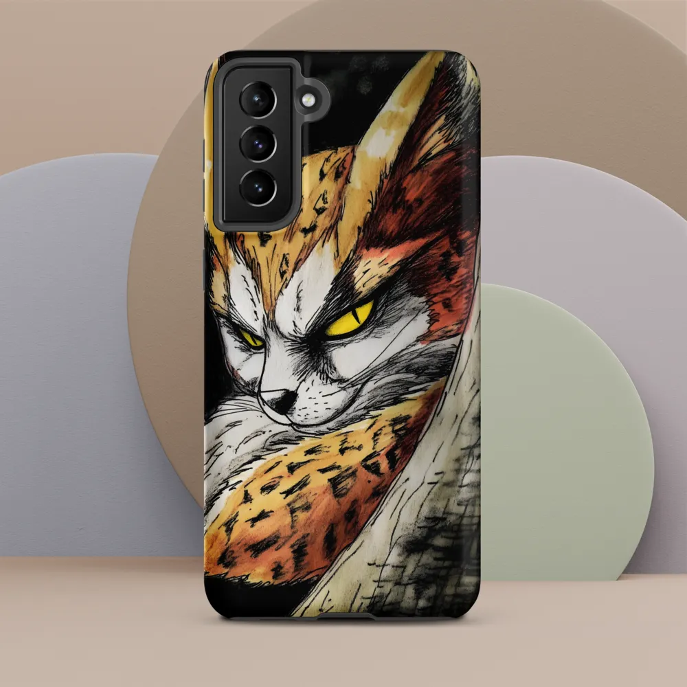 Fierce Gaze of the Wild Cat | Phone Case |  S21 Plus | Tough Case | Matte
