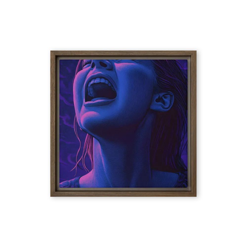 Echoes of Anguish | Canvas with Brown Frame | 12″×12″