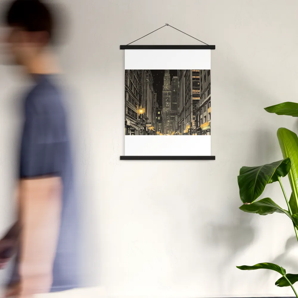 Whispers of the Night City | Poster With Black Wood Hanger | 18″×24″