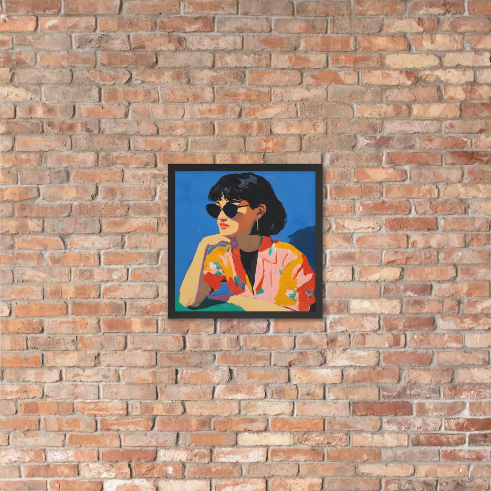 Sunglass Reverie 
 Poster with Black Frame | 16″x 16″