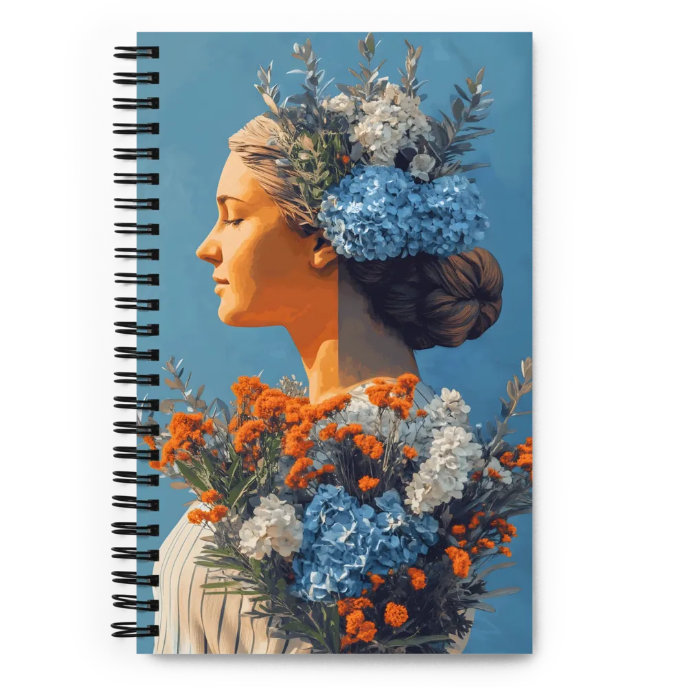 Floral Reverie: A Portrait of Serenity | Spiral Notebook