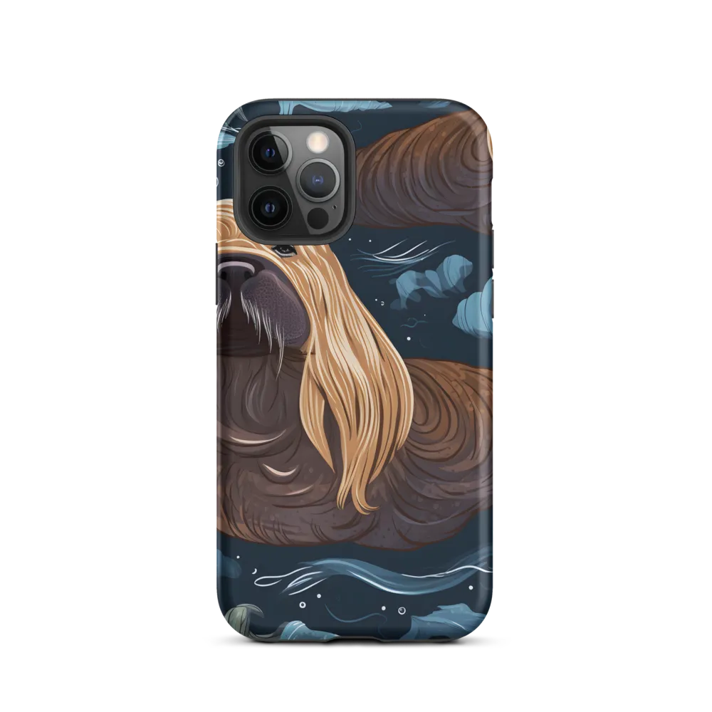 Whimsical Walruses in Deep Blue