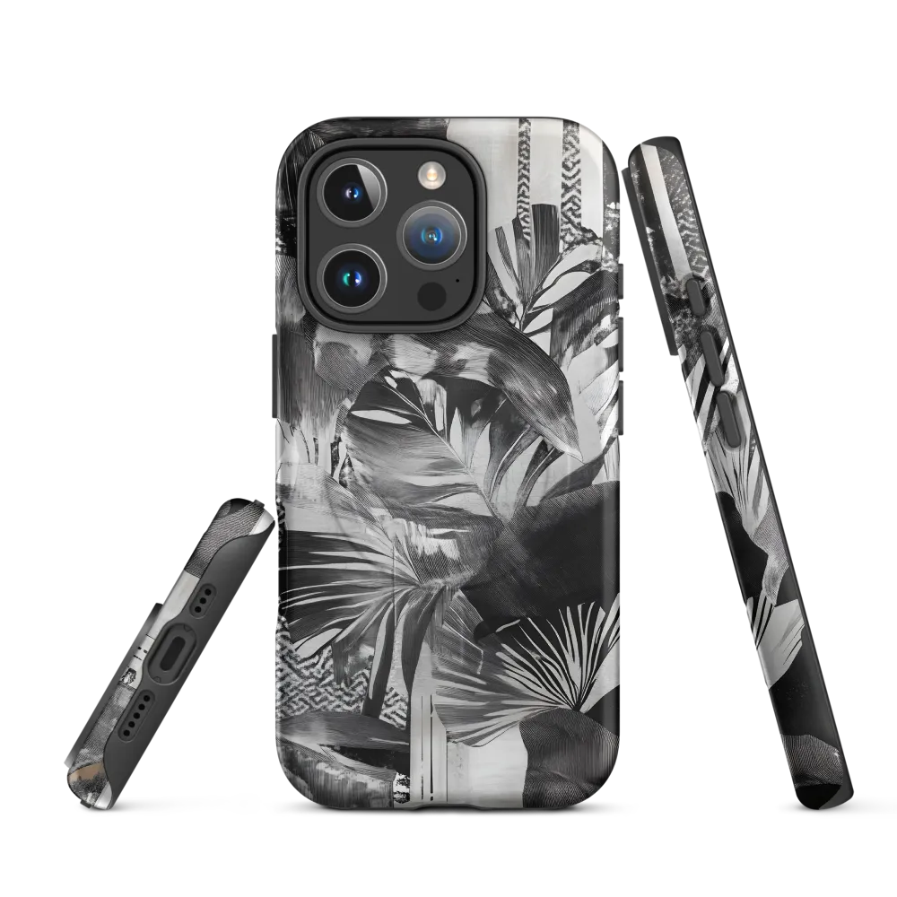 Monochrome Serenity in Tropical Foliage