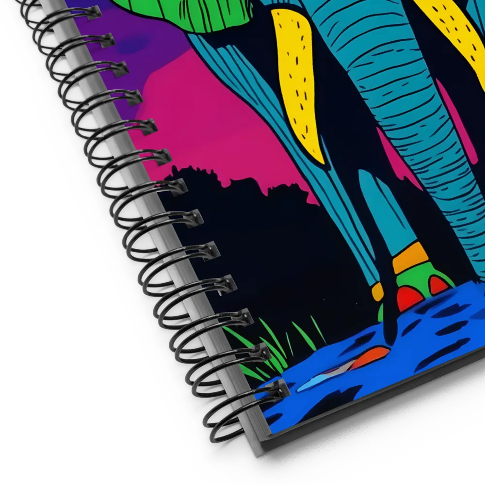 Whimsical Majesty: The Vibrant Elephant | Spiral Notebook