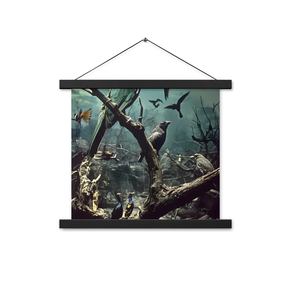 Whispers of the Avian Realm | Poster With Black Wood Hanger | 14″×14″