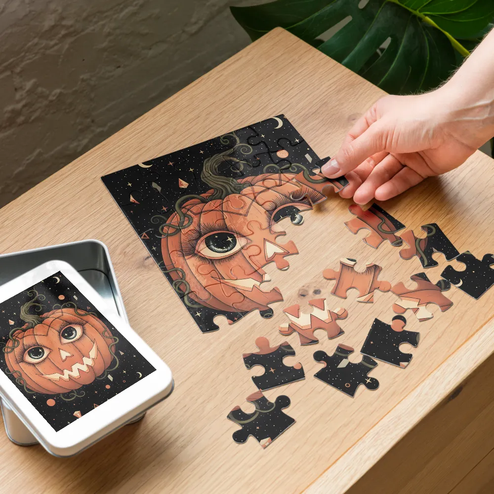 Celestial Jack-o'-Lantern 
 Jigsaw Puzzle in Tin Box
