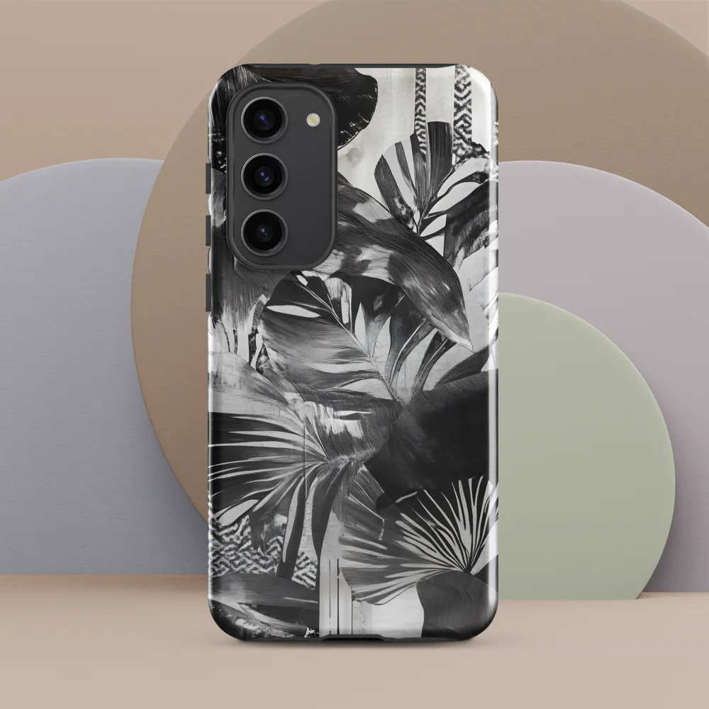 Monochrome Serenity in Tropical Foliage