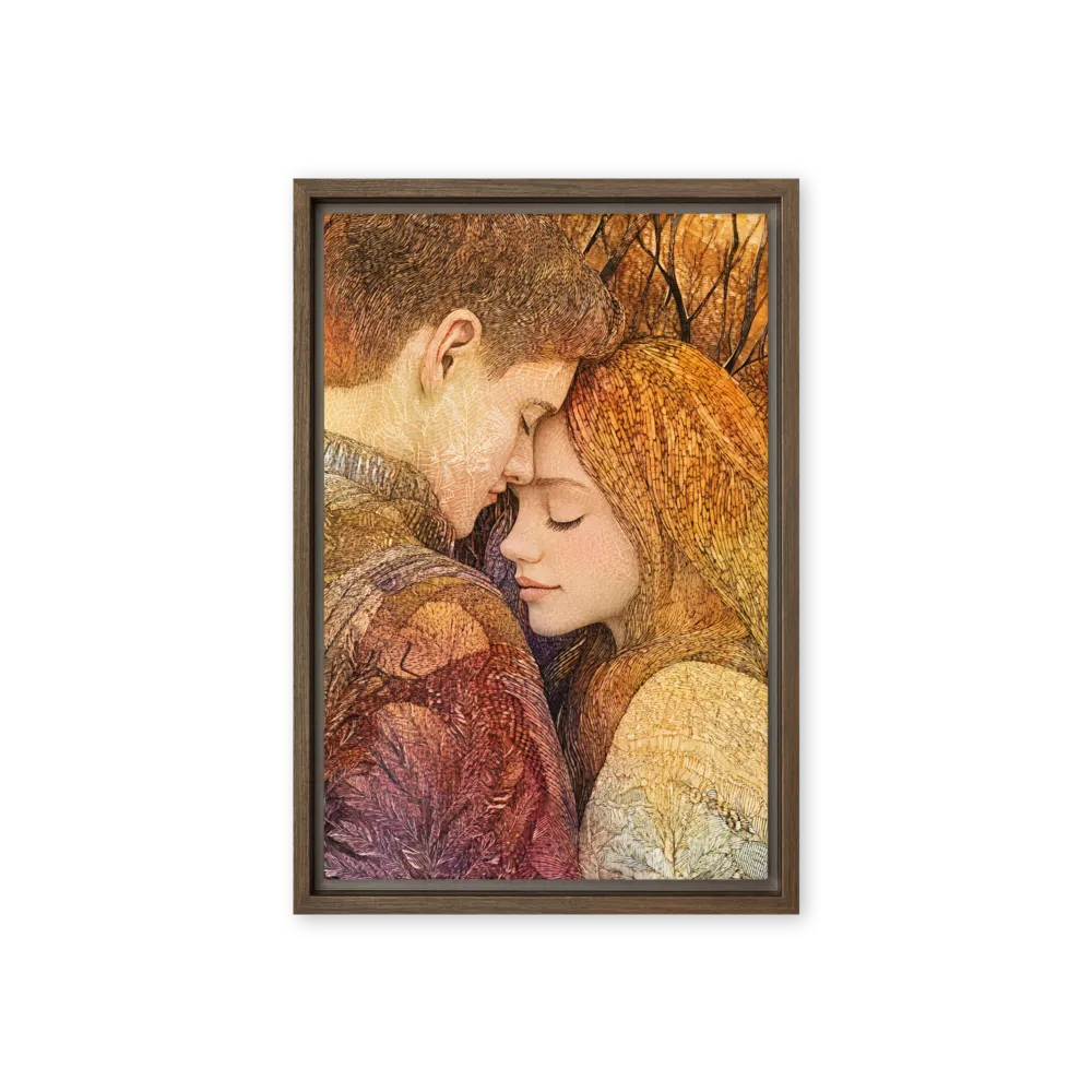 Embrace of Autumn | Canvas with Brown Frame | 12″×18″