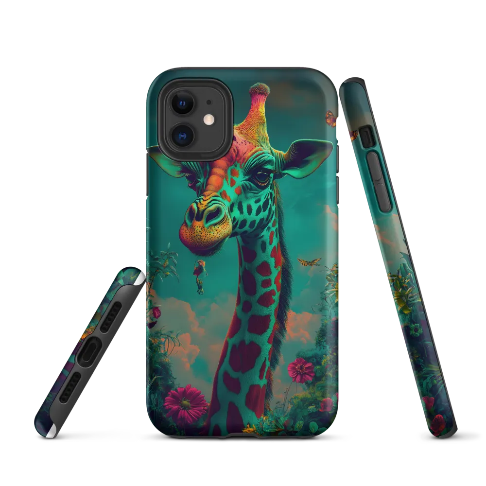 Whimsical Giraffe Among Blossoms