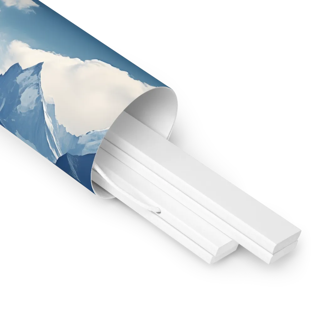 Majestic Serenity: A Landscape of Mountains and Rivers | Poster With White Wood Hanger | 16″×20″