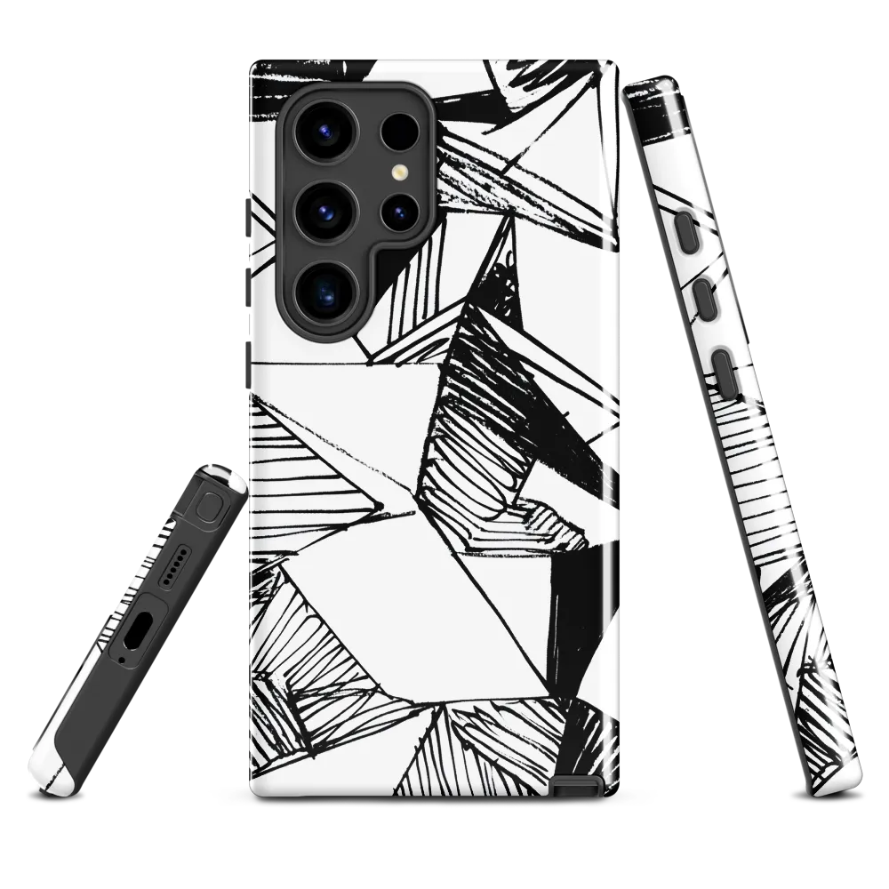 Dynamic Geometry in Ink | Phone Case |  S24 Ultra | Tough Case | Glossy