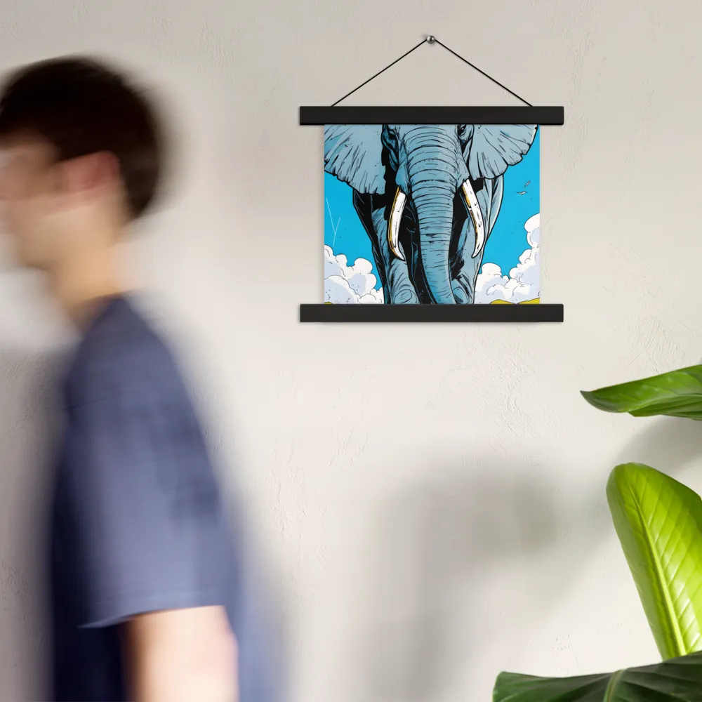 Majestic Presence: The Elephant | Poster With Black Wood Hanger | 10″×10″