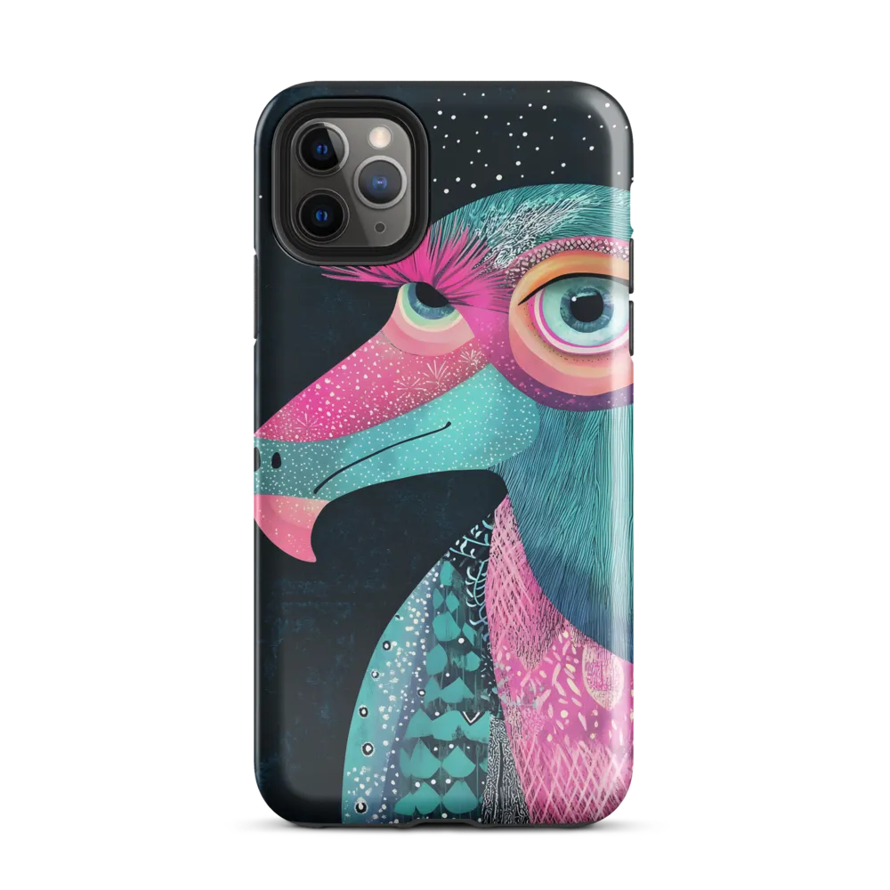 Whimsical Vulture: A Dance of Colors | Phone Case |  11 Pro Max | Tough Case | Glossy