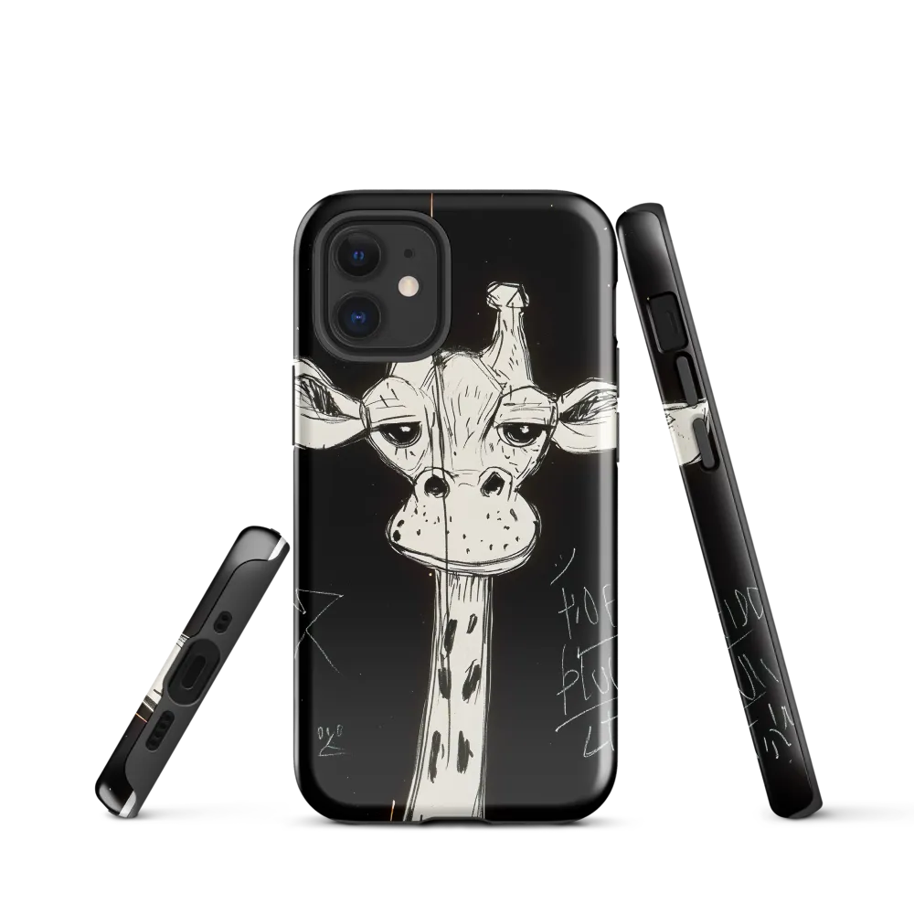 Whimsical Giraffe in Ink | Phone Case |  12 mini | Tough Case | Glossy