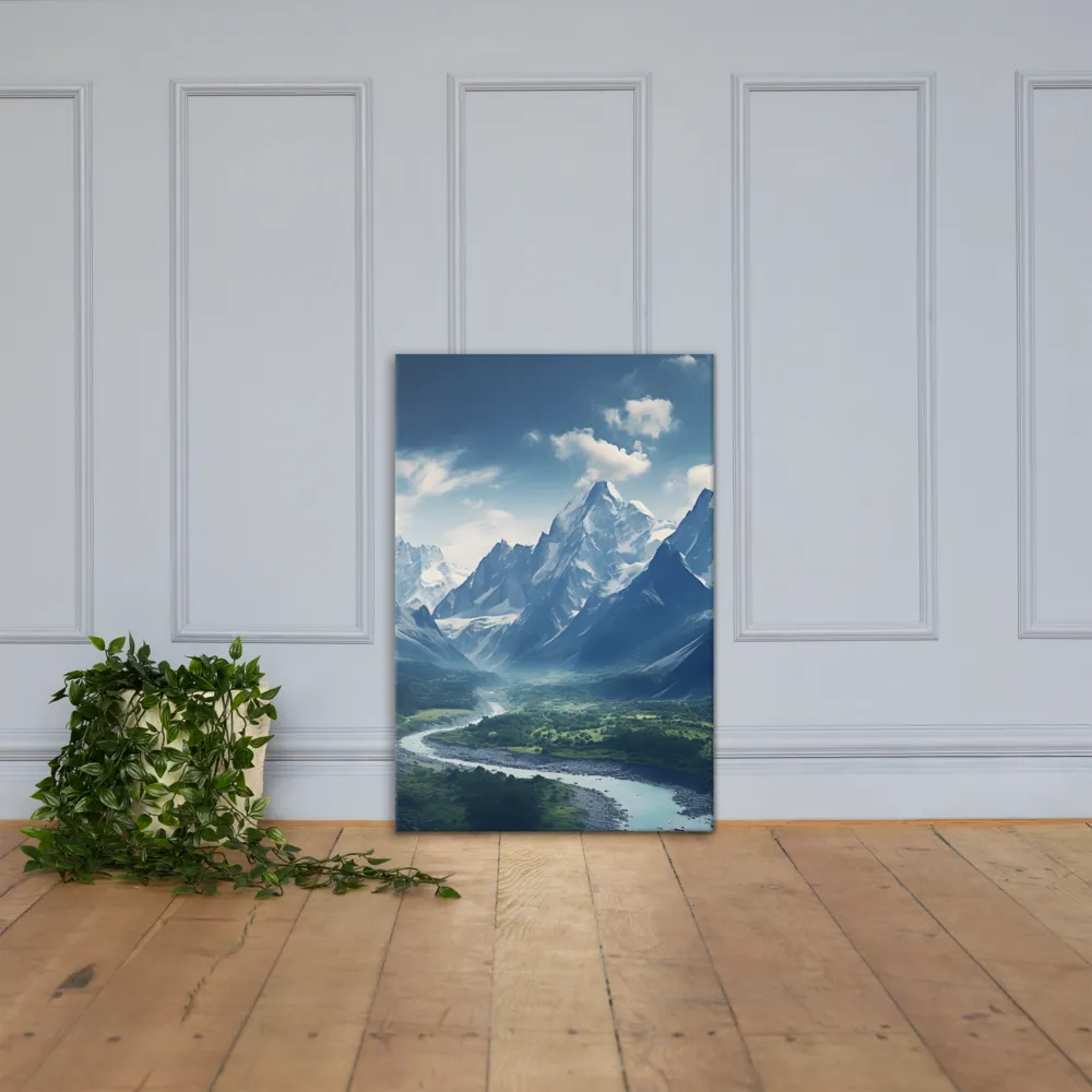Majestic Serenity: A Landscape of Mountains and Rivers | Canvas | 24″×36″