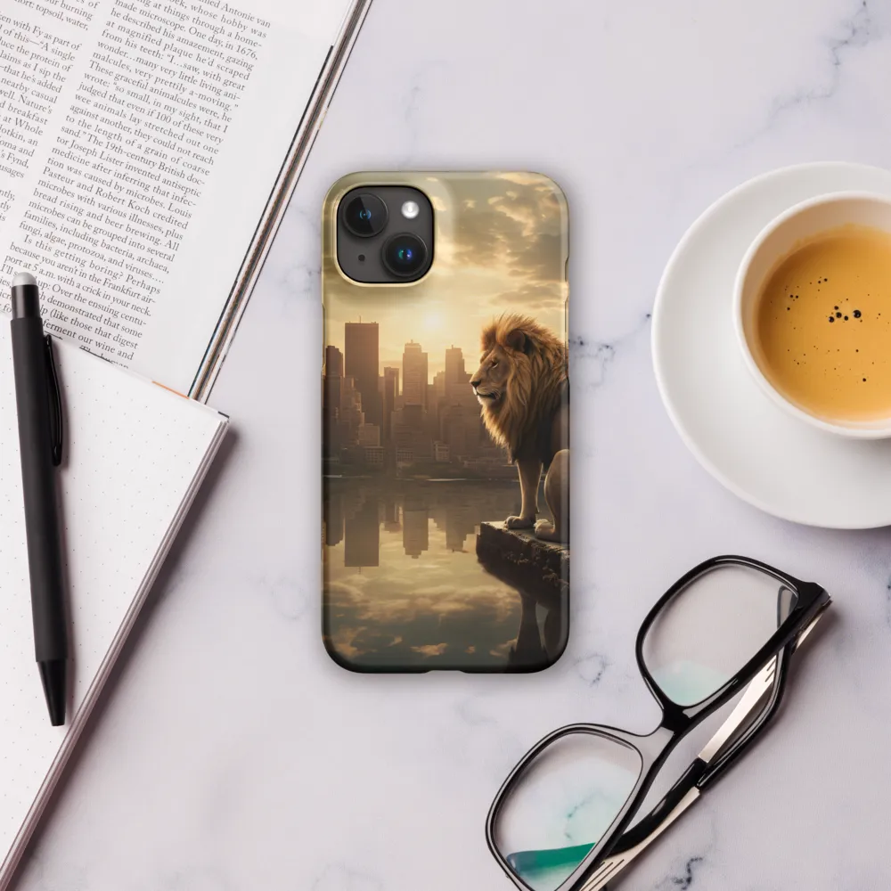 The Lion's Gaze Over the Urban Symphony | Phone Case |  15 Plus | Snap Case | Matte