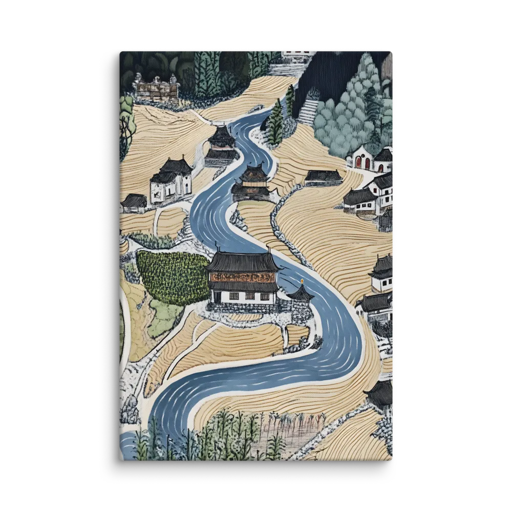 Harmony of Water and Fields | Canvas | 32″×48″