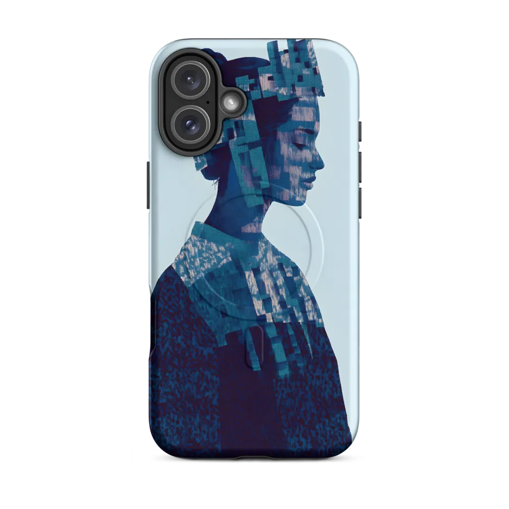 Digital Portrait in Abstract Blue