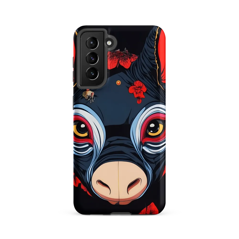 Mystical Bull with Floral Motifs