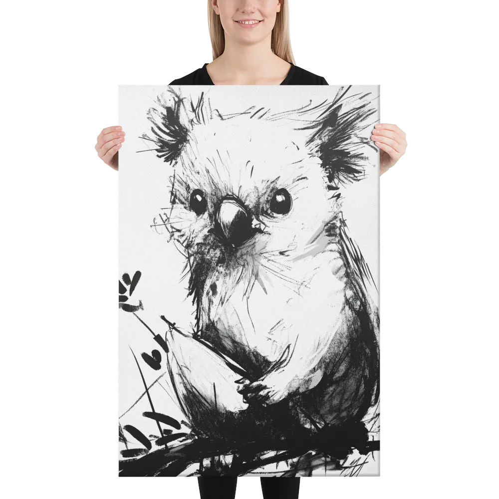 Whimsical Koala in Ink | Canvas | 24″×36″