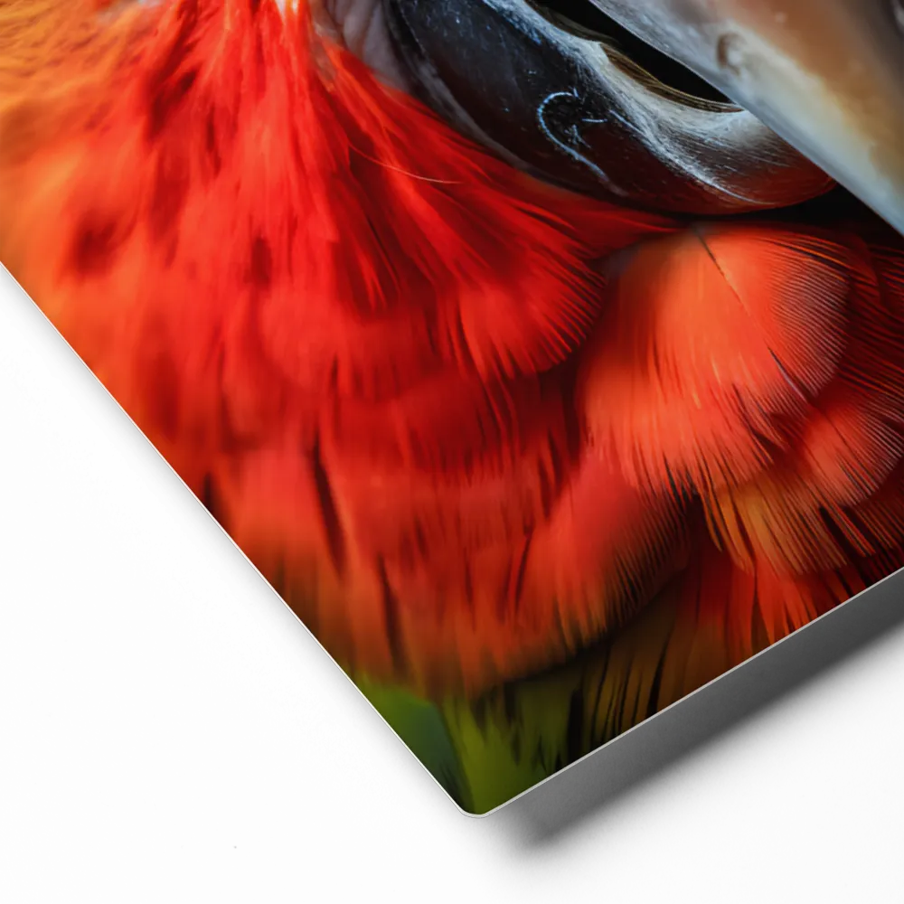 The Fiery Gaze of the Parrot | Metal Print | 16″×20″