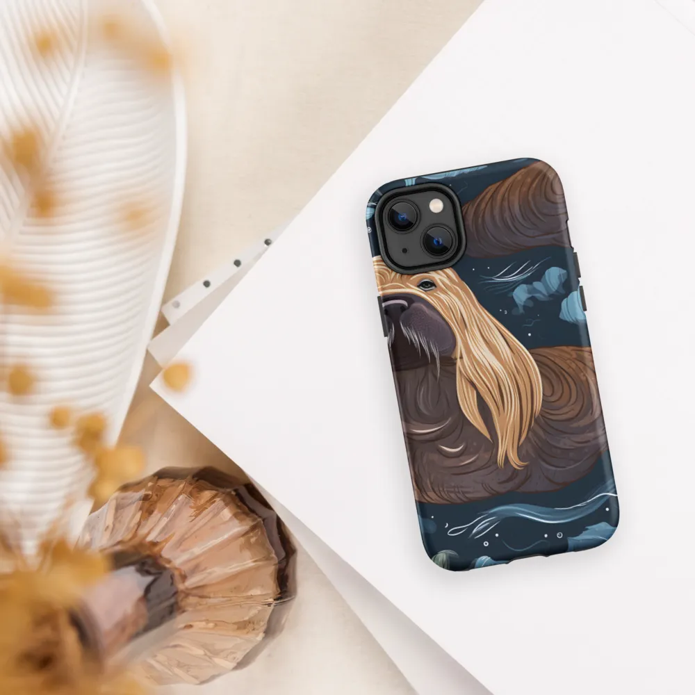 Whimsical Walruses in Deep Blue