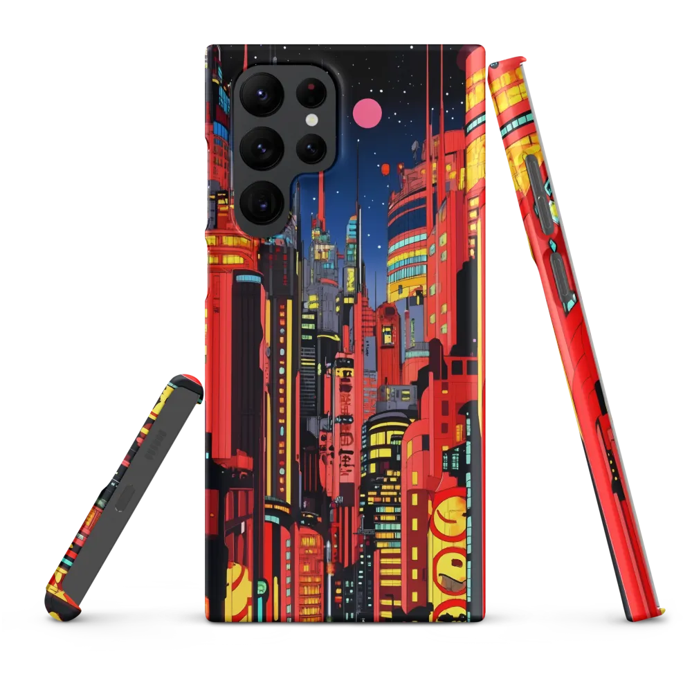 Neon Dreams: A Cyberpunk Cityscape | Phone Case |  S22 Ultra | Snap Case | Matte