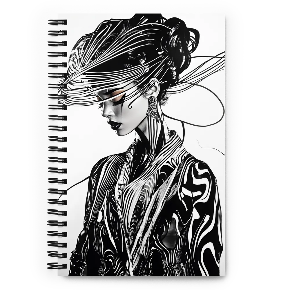 Elegance in Black and White | Spiral Notebook