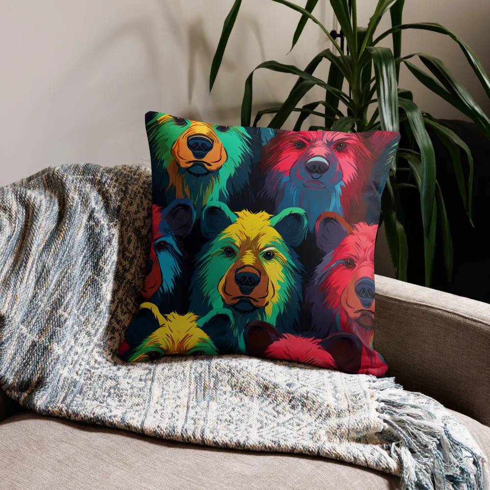 The Colorful Essence of Bears | Pillow | 22″×22″