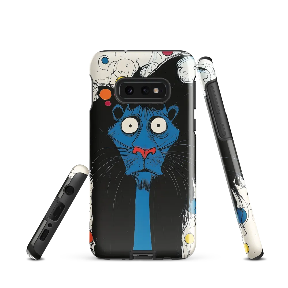Whimsical Blue Lion