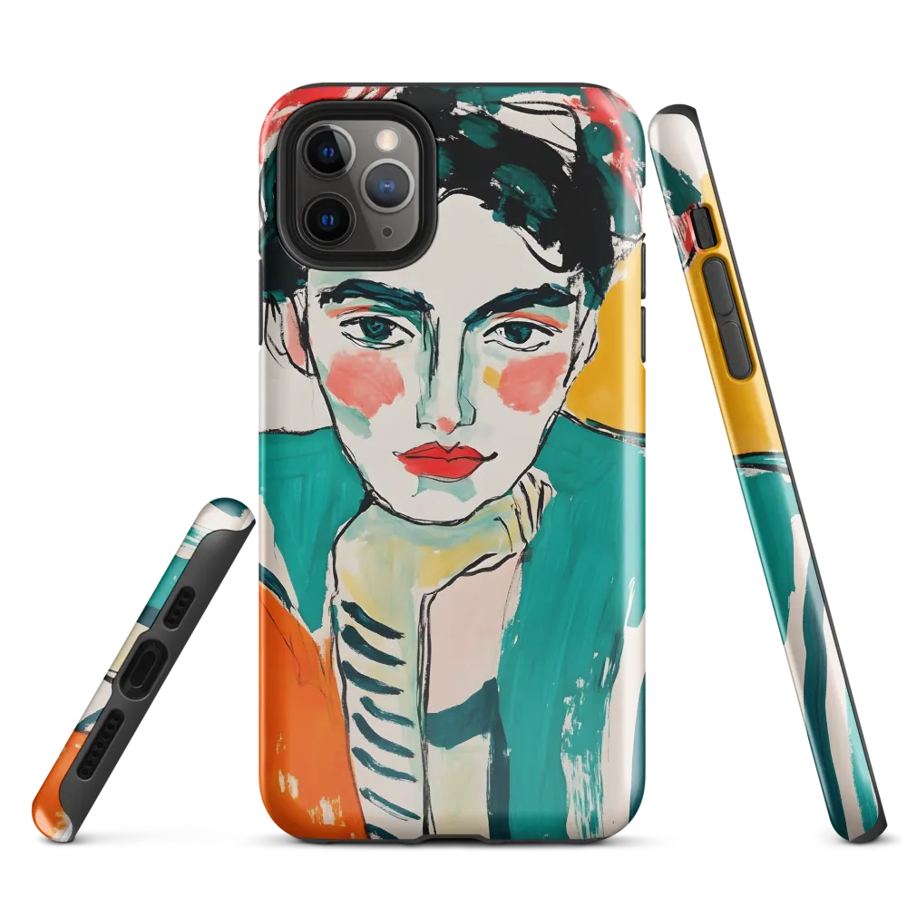 Contemplative Portrait in Bold Hues | Phone Case |  11 Pro Max | Tough Case | Glossy