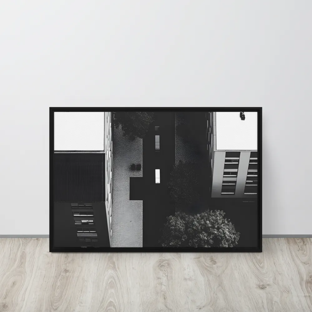 Urban Serenity from Above | Canvas with Black Frame | 20″×30″