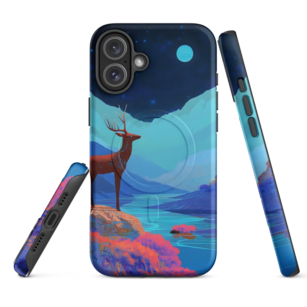 Moonlit Stag at the Cyan Lake