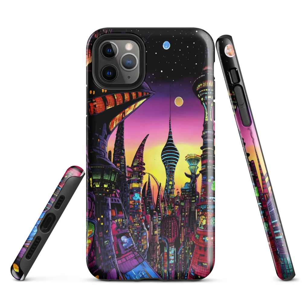 Futuristic Cityscape at Dusk | Phone Case |  11 Pro Max | Tough Case | Glossy