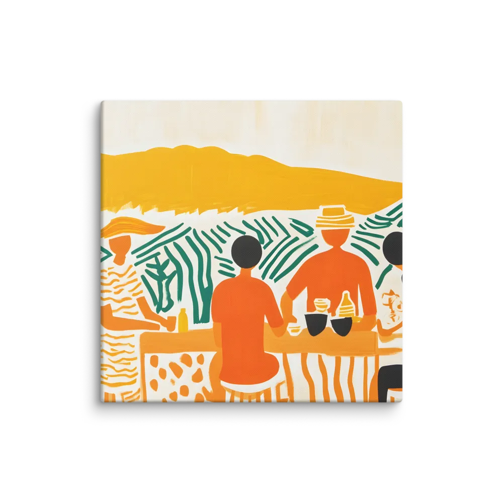 Summer Vibes: Café Conversations | Canvas | 28″×28″