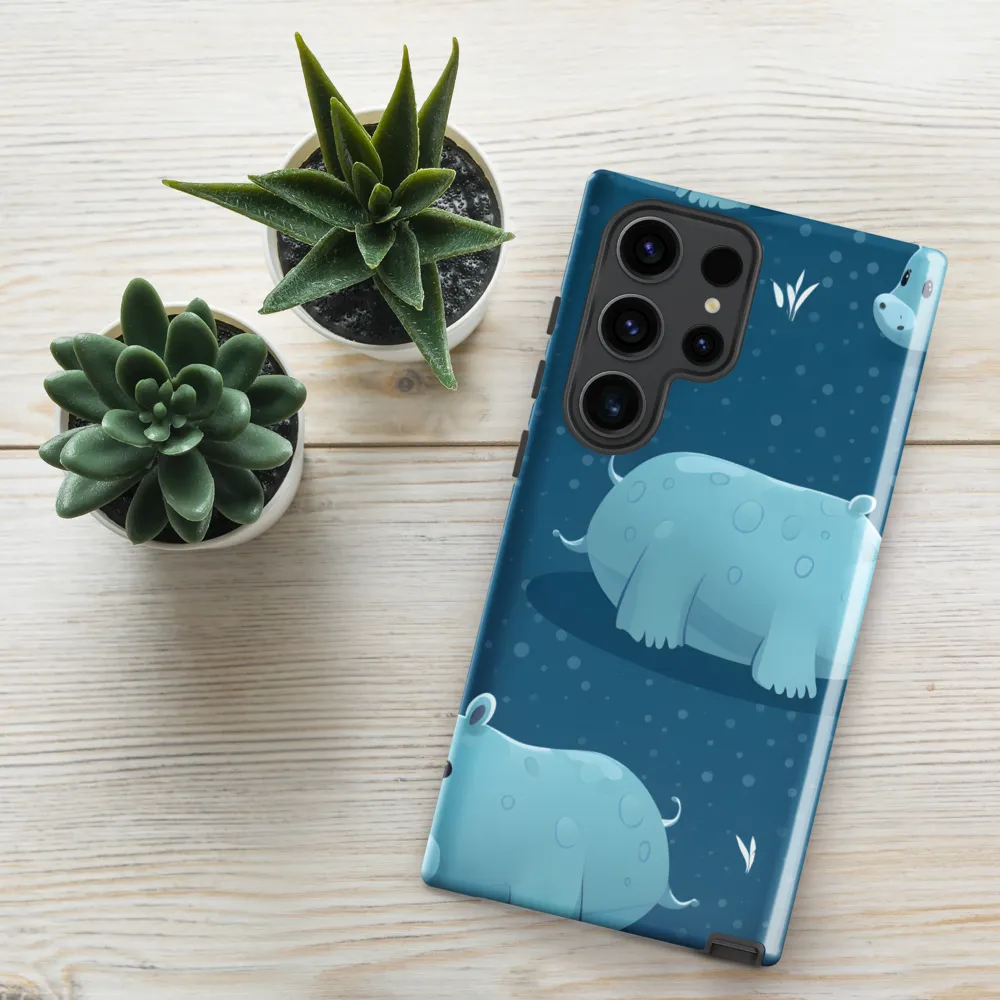 Whimsical Hippo Play | Phone Case |  S23 Ultra | Tough Case | Glossy
