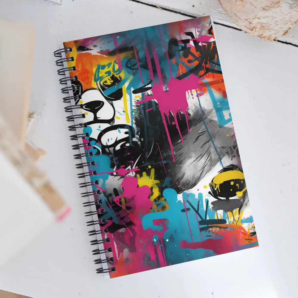 Urban Symphony: The Playful Panda | Spiral Notebook