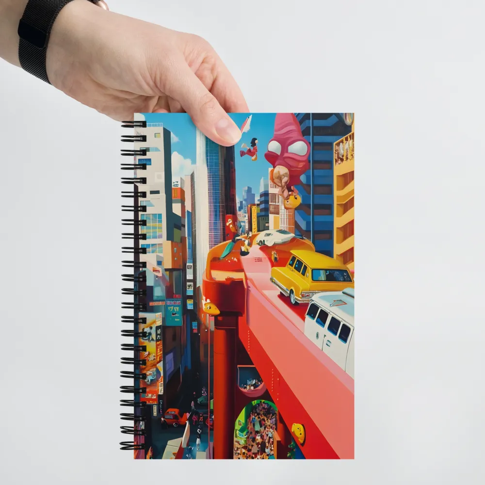 Urban Whimsy: A Colorful Cityscape | Spiral Notebook