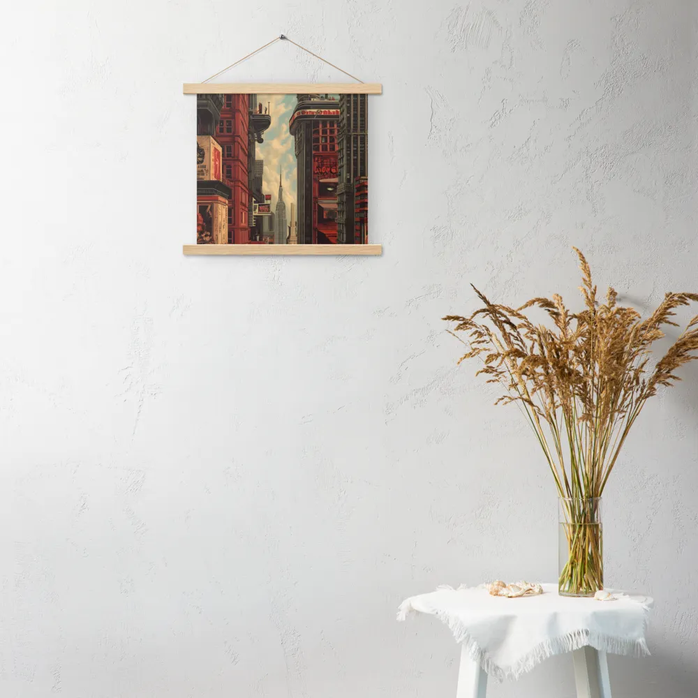 A Glimpse of Tomorrow: Urban Ambition | Poster With Oak Wood Hanger | 14″×14″
